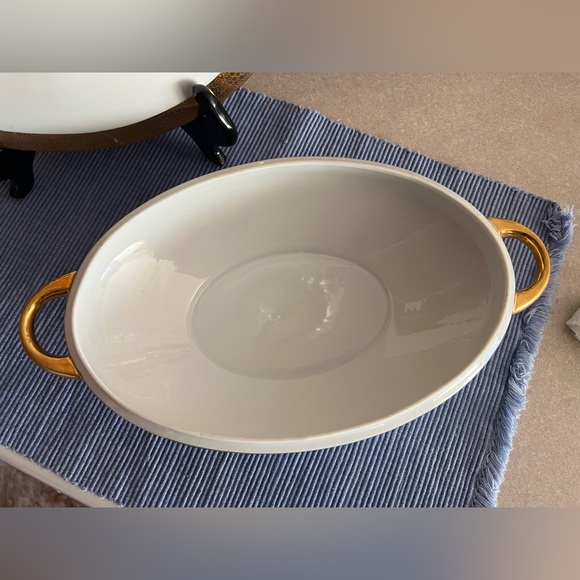 Vntg. 18k gold Royal LB Bavaria Oval casserole.used. Good for decoration . - Picture 3 of 16